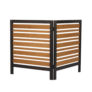 English Elm 2-panel Outdoor Wood Privacy Screen Slatted Fence for Ac Units and Patio Areas W2640P290610