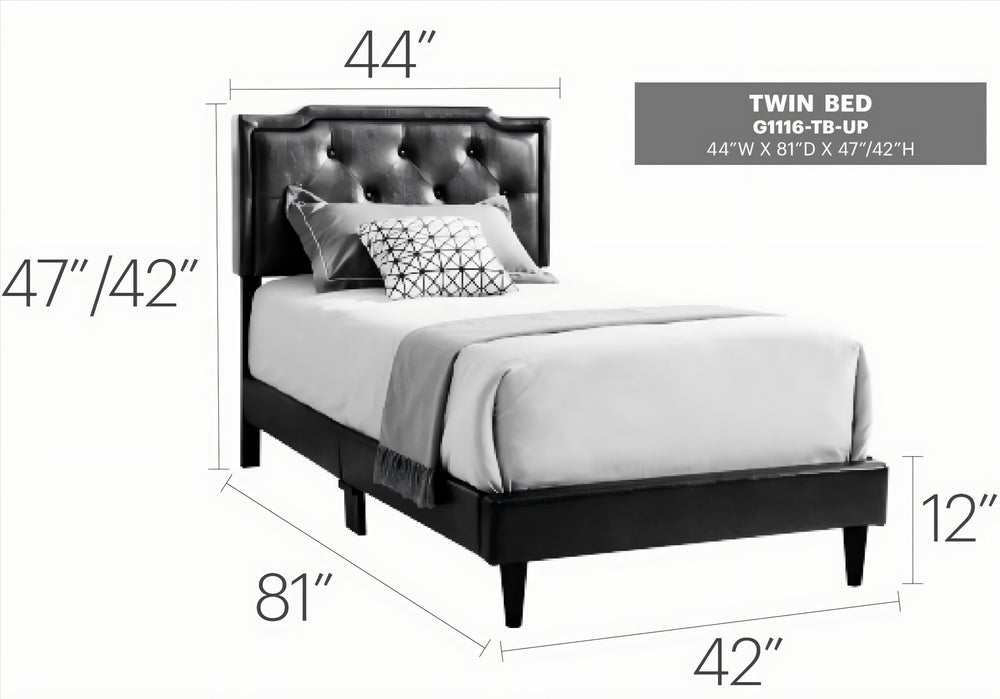 English Elm Elegant Twin Bed with Sturdy PU Frame, Cappuccino Finish, Easy Assembly, Compact 47"H x 42"W x 81"D Beige 5.5 L x 22.5 W x 45 H B078112123
