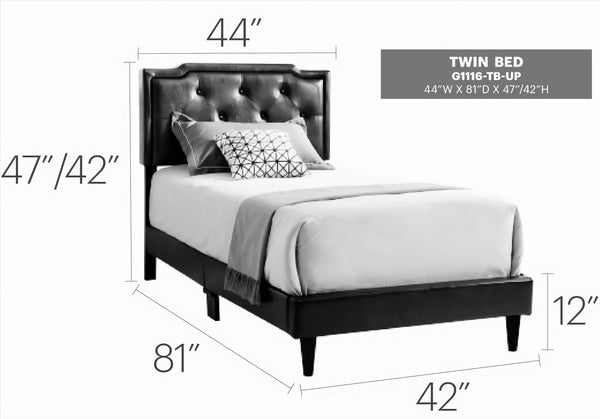 English Elm Elegant Twin Bed with Sturdy PU Frame, Cappuccino Finish, Easy Assembly, Compact 47"H x 42"W x 81"D Beige 5.5 L x 22.5 W x 45 H B078112123