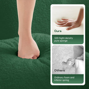 English Elm 106" Teddy Fabric Sofa - Luxurious No Assembly L-Shaped Couch With Chaise For Cozy Living Rooms, Green W714S01421