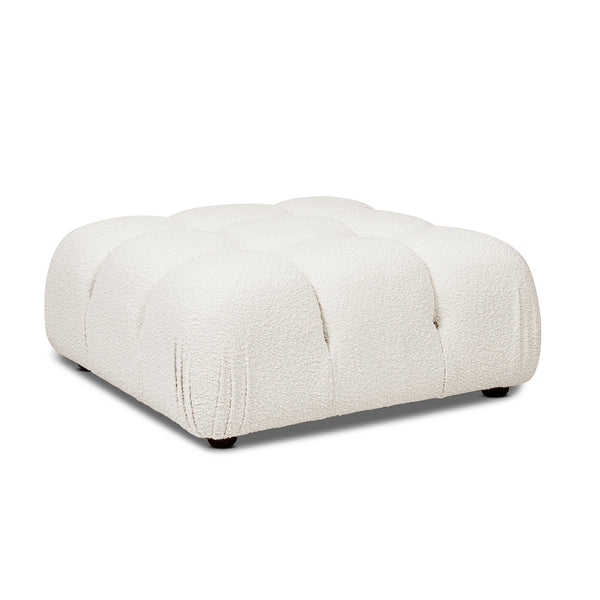 English Elm Jennifer Taylor Home - Marcel 36" Bubble Modular Cocktail Ottoman with Bouclé Upholstery, Low 15" Seat, Luxe Foam Support White B2719P238413