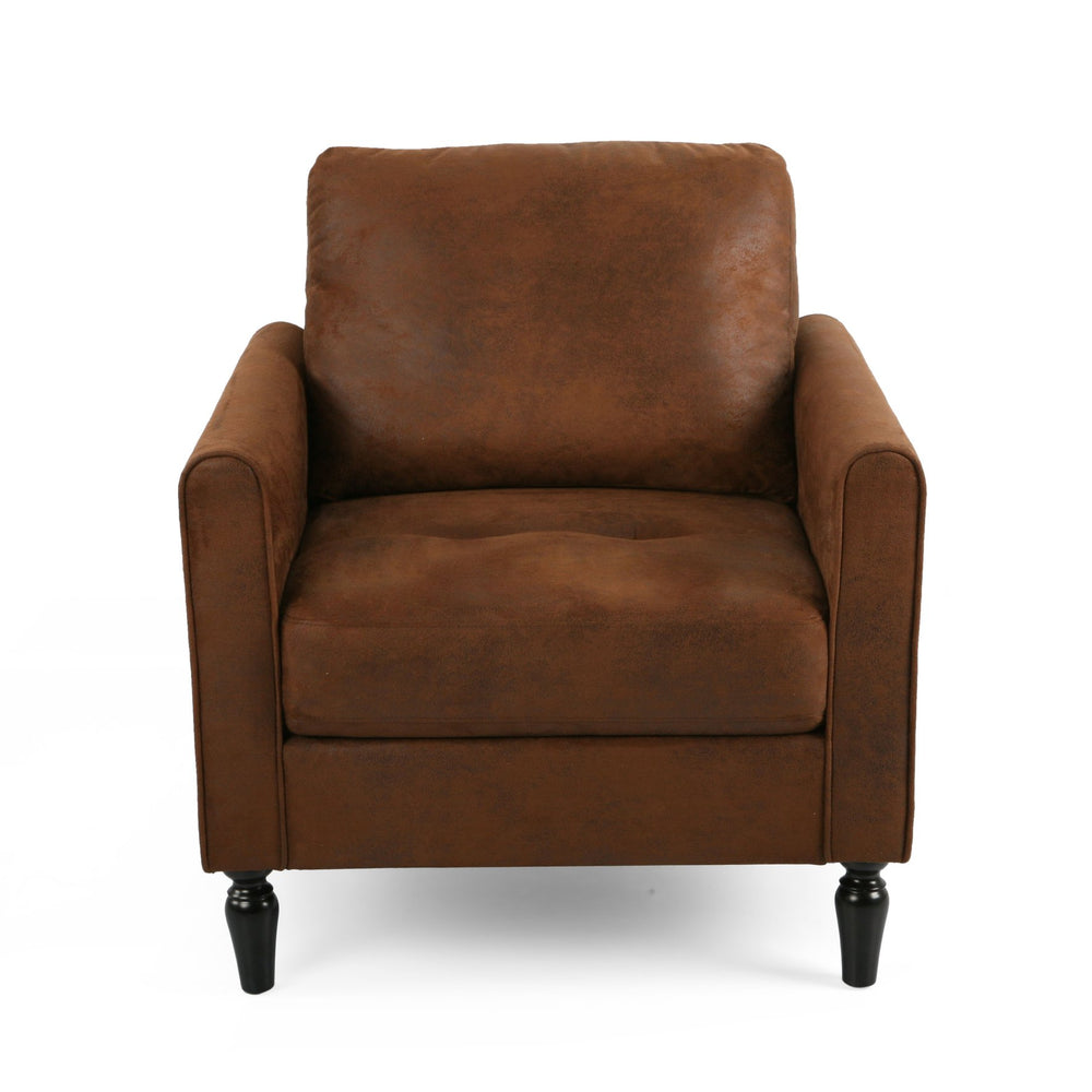 English Elm Chair Low Profile Club Seat Birch Frame Microfiber Upholstery Modern Living Room 63565.00MFBRN