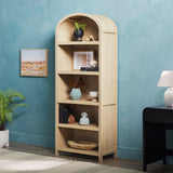 Chantelle Modern Arched Bookcase with Open Shelves Coastal Oak WECHA41OS1CO0 Walker Edison