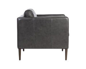Sunpan Richmond Armchair - Modern Comfort with Top Grain Leather and Solid Wood Legs for Stylish Spaces Brentwood Charcoal Leather V2