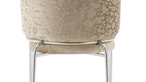 English Elm Onyx Luxurious Beige Velvet & Chenille Accent Chair with Sturdy Metal Frame, Modern Contrast Design B009P332653