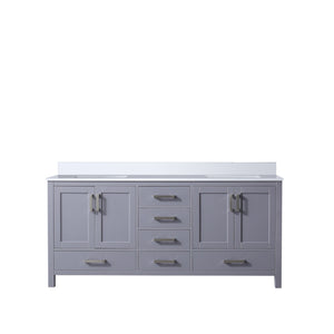 English Elm Dark Grey Double Bath Vanity 72" W X 22" D With Cultured Marble Top & Soft-Close Storage Solutions B2731P259104
