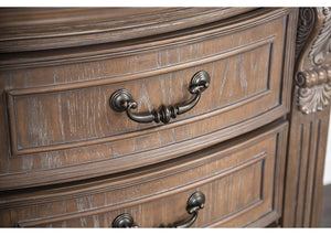 English Elm Transitional Elegant Five-Drawer Chest with Antique Hardware and Deep Storage for Clutter-Free Bedroom Oak 44 L x 23 W x 58 H B2741P380215