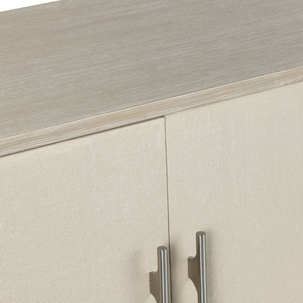 Crestview Collection Transitional Elegant Media Credenza - Stylish Rubberwood Tv Stand With Adjustable Shelves & Doors Beige Solid Wood Cvfdr1158