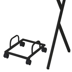 English Elm Black L-shaped corner desk with rolling CPU holder, dual workstations, X-frame metal base, durable modern design B062P184554