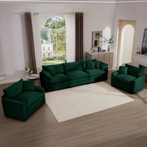English Elm Luxurious Corduroy Sofa Set: Elegant 3-Seater & 2 Single Sofas For Stylish Living Rooms & Clubs W714S00806