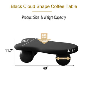 English Elm 40 Inch Cloud Shaped Coffee Table With Stylish Ball Legs – Modern, Family-Friendly, Easy Assembly! W1435S00011