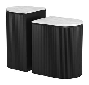 Ormara Side Table Set (2-Piece) White & Black 109919 Zuo Modern