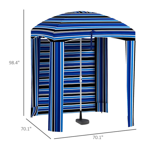 English Elm Outsunny 5.9' Portable Beach Umbrella Cabana With Walls & Vents - Ultimate Sun Protection & Privacy W2225P174270-GIGA
