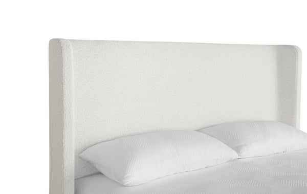 Sunpan IVES Bed - King - Luxe Boucle Upholstered in Copenhagen White for Modern Comfort & Style 112524
