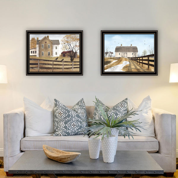 English Elm Trendy Decor 4u Billy Jacobs Rural Barn Framed Art Set Farmhouse Living Room B067P254079