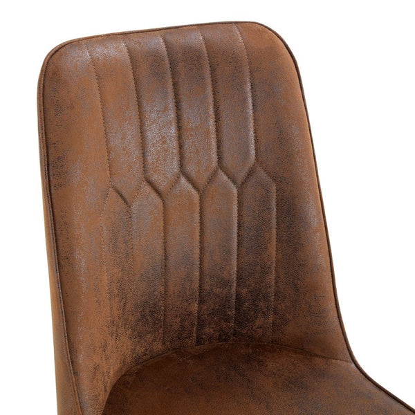 English Elm Table And Chair Set - Modern 67X35.4 Inch Black Wood Grain Dining Table With 4 Brown Chairs W1151S04168-GIGA