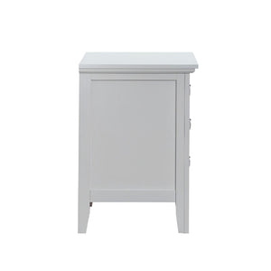 English Elm Hammond 3-Drawer Nightstand White — Fully Assembled Wood Bedside with Polished Nickel Hardware, Removable Handles, Smooth Dovetailed Drawers and Safety Stops B078P408783