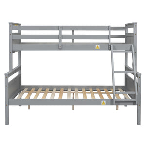 English Elm Twin Twin-over-Full Bunk Bed with Attached Ladder and Full-Length Guardrails for Safe Space-Saving Sleep Gray SM000118AAE-1
