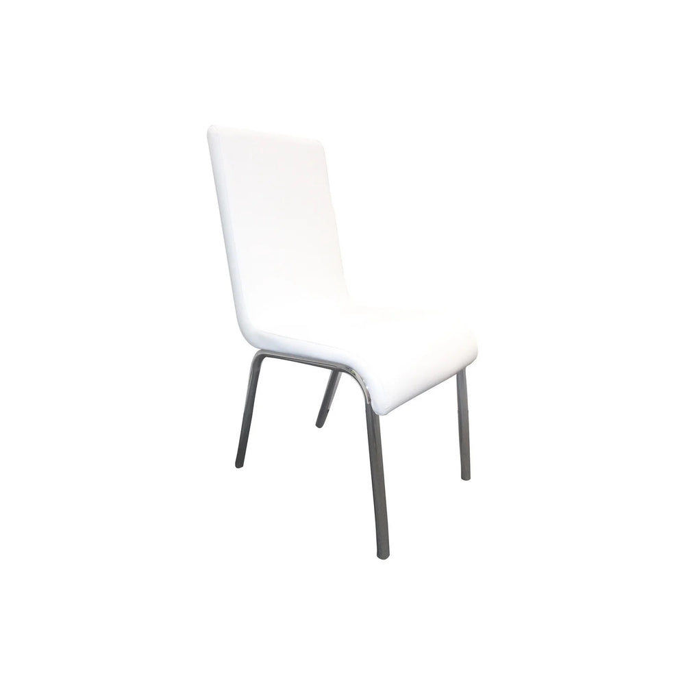 English Elm Modern Faux Leather Side Chair Set of Four with Polished Chrome Legs for Dining B011S02255