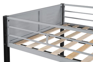 English Elm Triple Bunk Bed Steel Frame with Wood Slats Converts to Three Twin Beds W427S00071