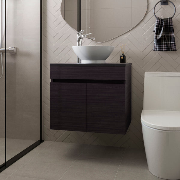 English Elm Sheridan Wenge Bathroom Vanity Cabinet with 2 Doors — Space-Saving, Scratch-Resistant Melamine Finish, 20.4"H x 23.4"W B128P314800