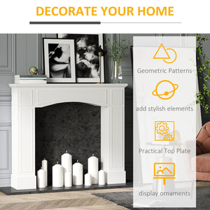 English Elm HOMCOM Elegant MDF Fireplace Mantel Surround with Decorative Pattern, 45.25" Top, 66 lb Capacity White W2225P217257