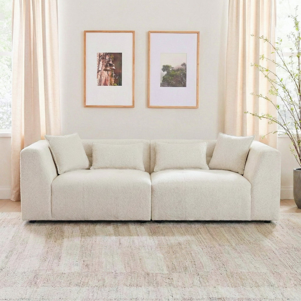 English Elm Jefferson Biscuit Tufted Chenille Sofa with Tuxedo Arms for Modern Living Rooms B183S00224