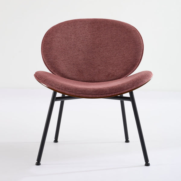 English Elm Mid-Century Shell Chair with Wood Grain Veneer, Curved Wide Seat, Metal-Wood Frame Holds 330+ lbs Bean paste red W1143P214254