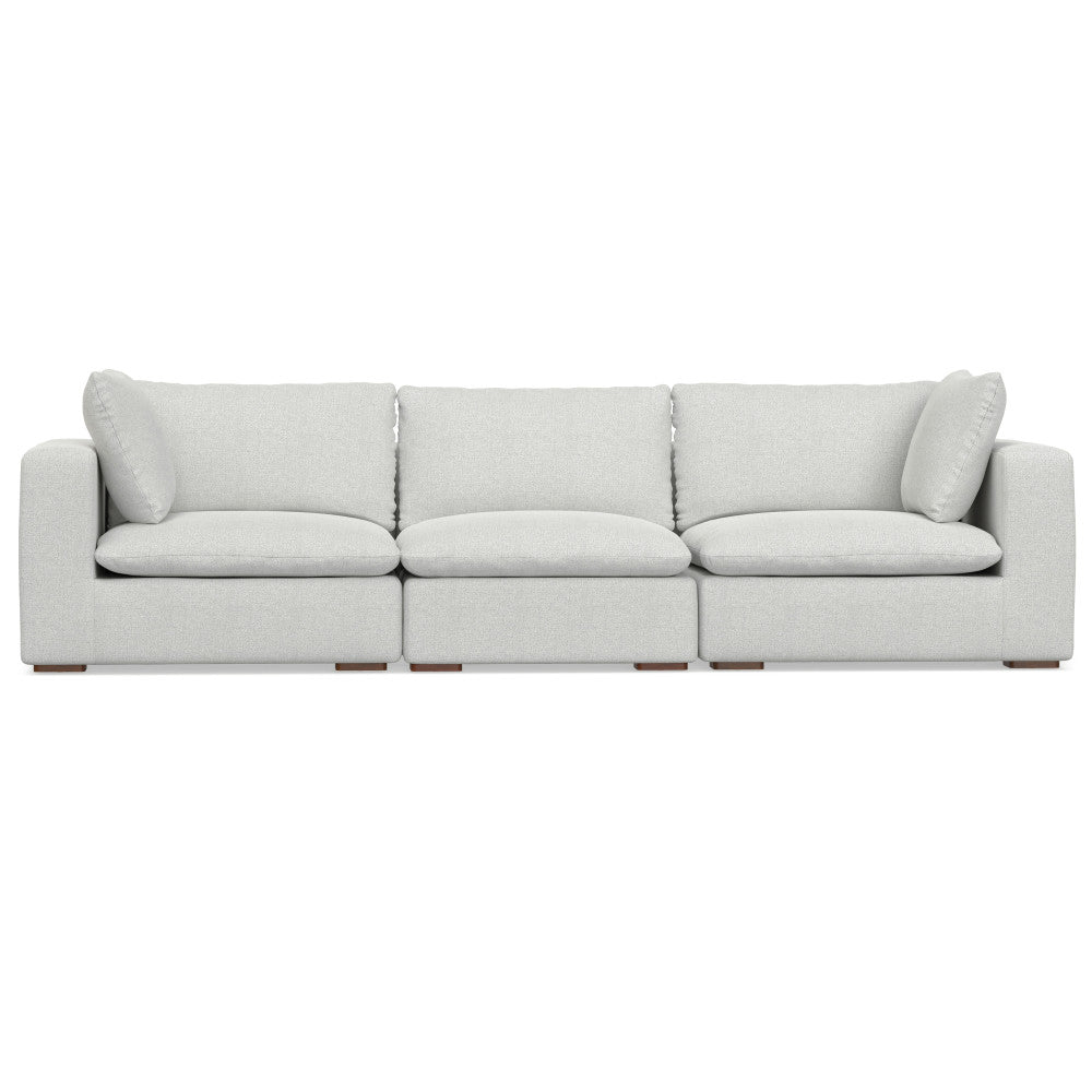 English Elm Jasmine 3-Seater Modular Sofa - Oversized Comfort In Cloud Grey Fabric, Family-Friendly & Durable B136P199243