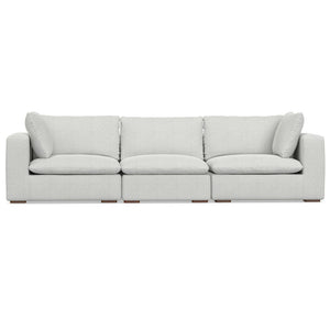 English Elm Jasmine 3-Seater Modular Sofa - Oversized Comfort In Cloud Grey Fabric, Family-Friendly & Durable B136P199243