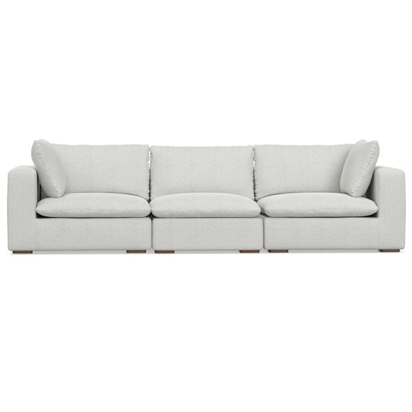 English Elm Jasmine 3-Seater Modular Sofa - Oversized Comfort In Cloud Grey Fabric, Family-Friendly & Durable B136P199243