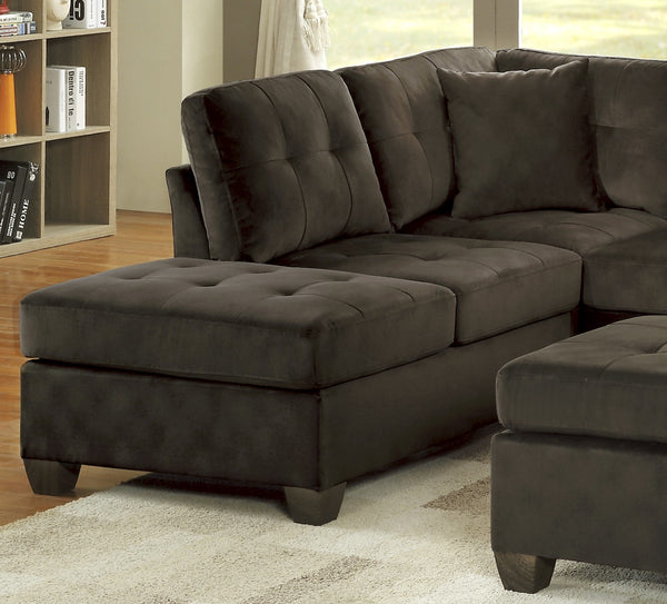 English Elm 2-piece Tufted Microfiber Sectional Reversible Chaise Pocket Coil Modern Living Room Chocolate B011S01325