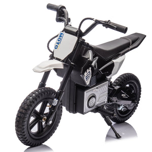 English Elm 24v Kids Electric Motocross Motorcycle 200w Hub Motor Suspension Led Bluetooth Audio Black W1578P225053