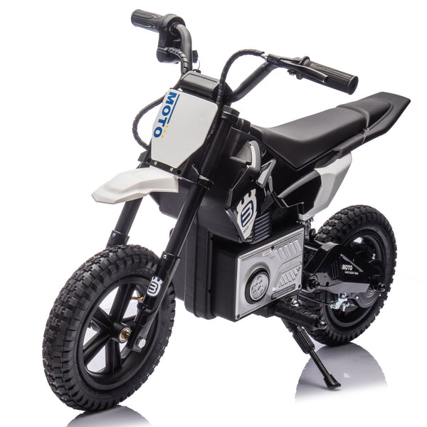 English Elm 24v Kids Electric Motocross Motorcycle 200w Hub Motor Suspension Led Bluetooth Audio Black W1578P225053