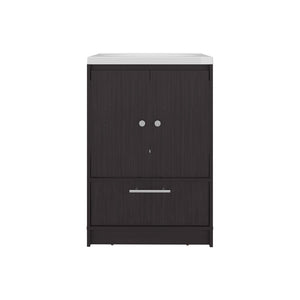 English Elm Colville Floating Wall Mount Vanity Cabinet Matte Finish Modern Bathroom Storage Black B092P439920