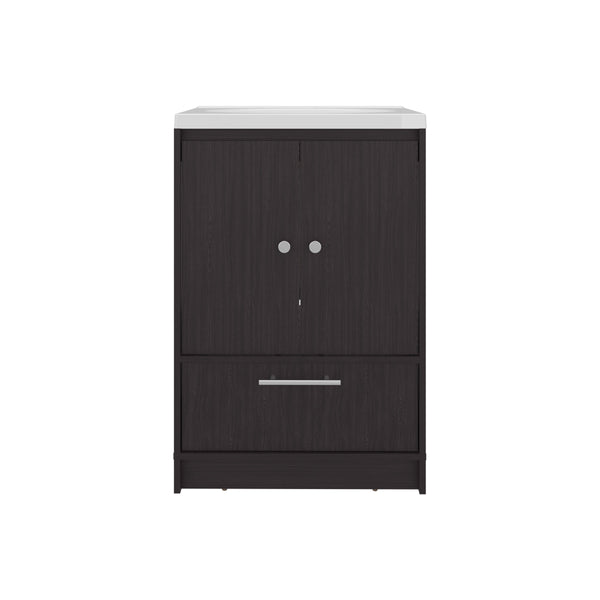 English Elm Colville Floating Wall Mount Vanity Cabinet Matte Finish Modern Bathroom Storage Black B092P439920
