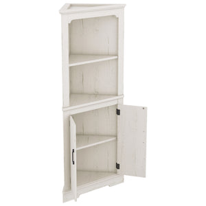 English Elm Tall Corner Cabinet Wood Grain Beige - Tall 69.3" Storage Tower with Doors, Shelves & Space-Saving Design W1580P257486