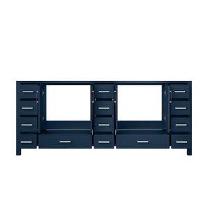 English Elm Navy Blue Double Bath Vanity 84" W x 22" D – Solid Wood Frame, Soft-Close Drawers, 14-Drawer Storage B2731P258985