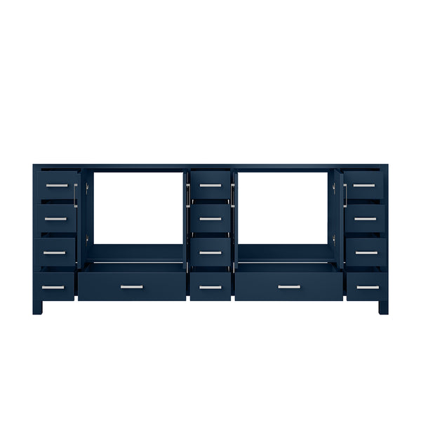 English Elm Navy Blue Double Bath Vanity 84" W x 22" D – Solid Wood Frame, Soft-Close Drawers, 14-Drawer Storage B2731P258985