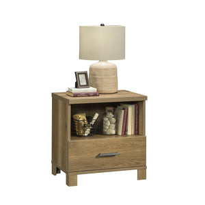 English Elm Night Stand - Rustic Brown Finish With Smart Storage, Compact Design & Easy Assembly For Any Space B356P367928