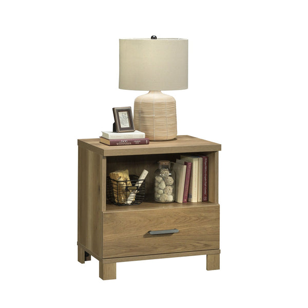 English Elm Night Stand - Rustic Brown Finish With Smart Storage, Compact Design & Easy Assembly For Any Space B356P367928