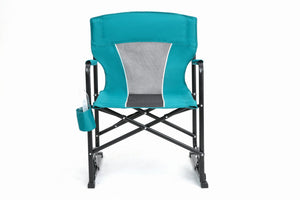 English Elm Outdoor Freestyle Rocker Camping Chair with Spring-Action Shock Absorbers, Eazy-Fold Setup, Mesh Backrest and Cup Holder for Comfort and Durability Blue W640P224439