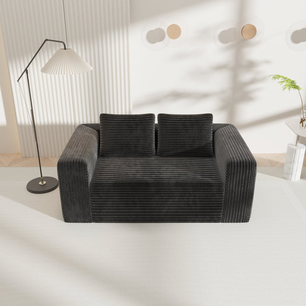 English Elm Sofa in a Box Memory Foam Floor Loveseat Corduroy Upholstered Studio Lounge Couch W1960P334843