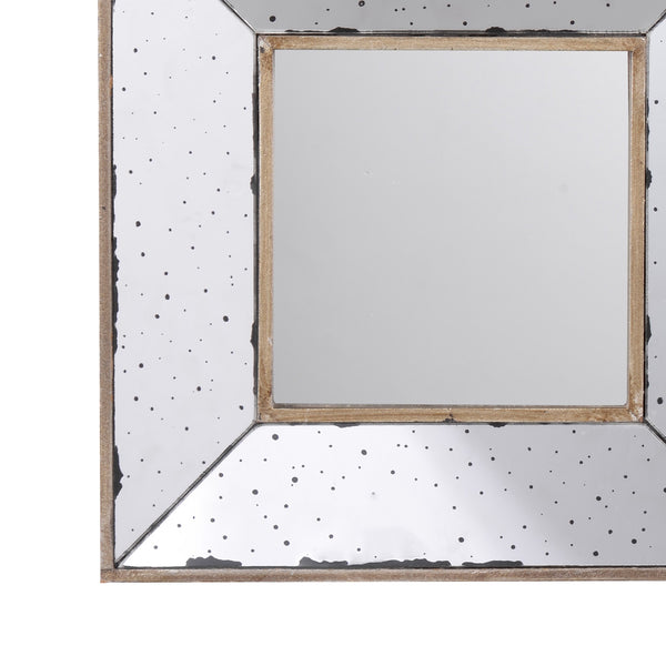 English Elm Joe Square Wall Mirror Sculptural Speckled Frame for Foyer or Gallery Display B056P416819