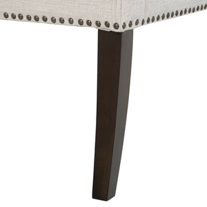 English Elm Welburn Upholstered Bench with Solid Wood Frame and Foam Seat, Stylish Mid-Century Design, Durable Upholstery Cream 50.25 L x 21 W x 12.75 H B035P341162