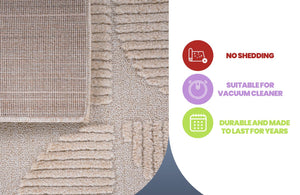 English Elm Step Collection Geometric Arch High-low Polypropylene Rug for Modern Bohemian Rooms B189P448800