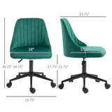 English Elm Vinsetto Mid-Back Office Chair, Velvet Fabric Swivel Scallop Shape Computer Desk Chair For Home Office Or Bedroom, Green