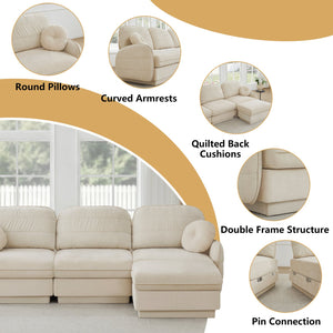 English Elm Chenille Cloud Loveseat with Quilted Back Pillows Deep Seat Comfort for Living Room W714S01748