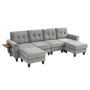 English Elm Swivel Barrel Accent Chair Chenille Tufted Round Club Seat for Living Room Lounge N719S002250E