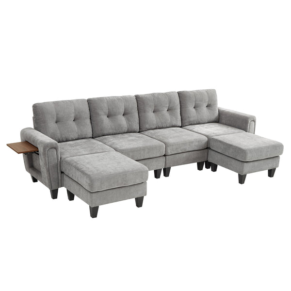 English Elm Swivel Barrel Accent Chair Chenille Tufted Round Club Seat for Living Room Lounge N719S002250E